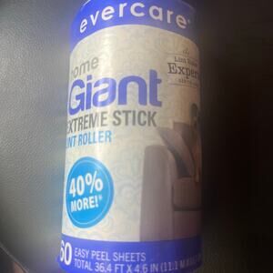 Evercare Giant Lint Roller Extreme Stick Easy Peel Handle 60 Sheets